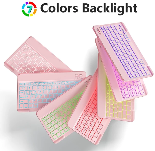 Alt view image 3 of 5 - Hamile Bluetooth Keyboard and Mouse for iPad-Rechargeable Wireless Keyboard