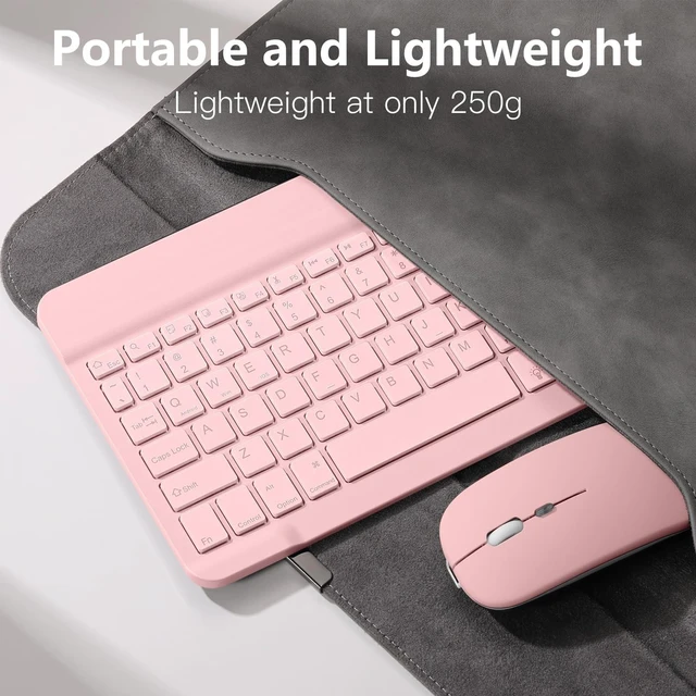 Alt view image 5 of 5 - Hamile Bluetooth Keyboard and Mouse for iPad-Rechargeable Wireless Keyboard