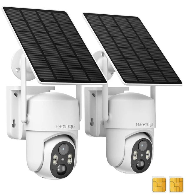 Main image of HAOSTEQER 2 Pack-4G Cellular Security Camera with Solar Powered