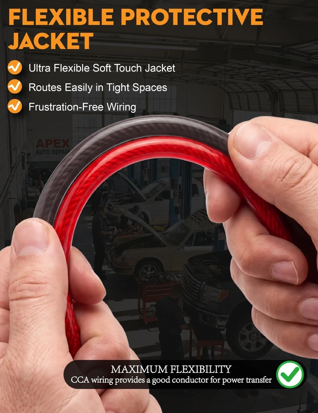 Alt view image 4 of 5 - 4 Gauge Battery Cable Wire Kit 50ft,4 Gauge Wire CCA Power & Ground Wire