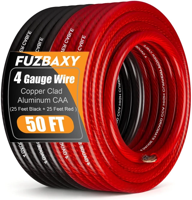 Main image of 4 Gauge Battery Cable Wire Kit 50ft,4 Gauge Wire CCA Power & Ground Wire