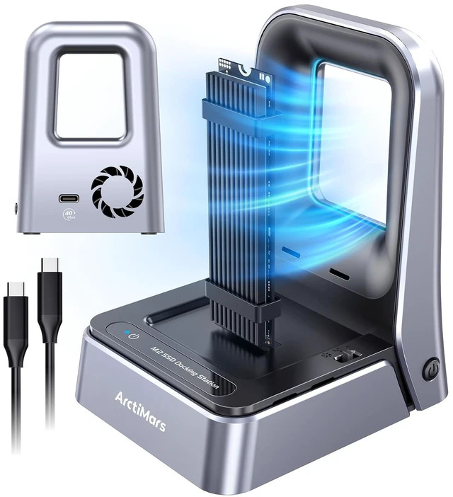 Main image of ArctiMars Tool-Free M.2 NVMe & SATA to USB C 20Gbps Docking Stationfor M Key, B+M Key Support 2280 2260 2242 2230 SSDs (2628-40GB Dock)