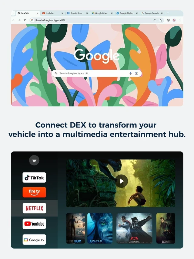 Alt view image 4 of 5 - HERMIXPRO Android Auto Wireless Adapter Compatible with Samsung DeX,Wireless Android Auto Adapter Support YouTube, Netflix,Car Streaming Device,DeX Station, Desktop Experience for