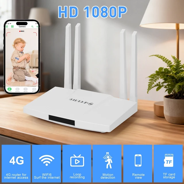 Alt view image 2 of 5 - Home 4G Wireless Camera, Mini Indoor Security Cam, Small WiFi Cameras
