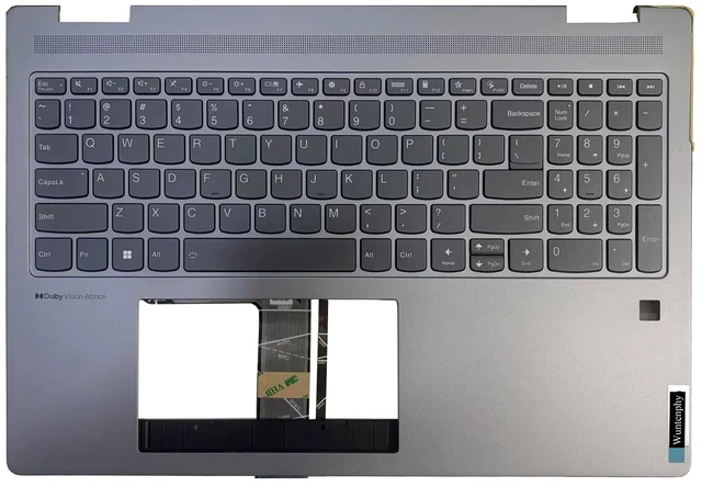 Main image of New Replacement for Lenovo Yoga 7 16ARP8 83BS / 7 16IRL8 82YN / 7i 16 Gen 8 2-in-1 Laptop Palmrest Upper Case Backlit Keyboard Fingerprint Reader Hole Assembly Part 5CB1L31922 5CB1L31865 Arctic G