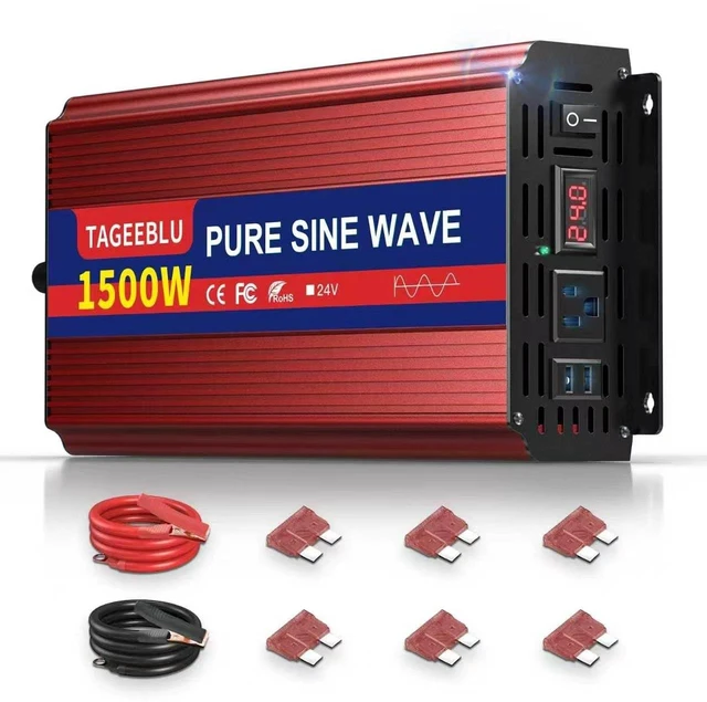 Main image of TAGEEBLU 24V 1500W Pure Sine Wave Power Inverter, 24V DC to 110V-120V AC