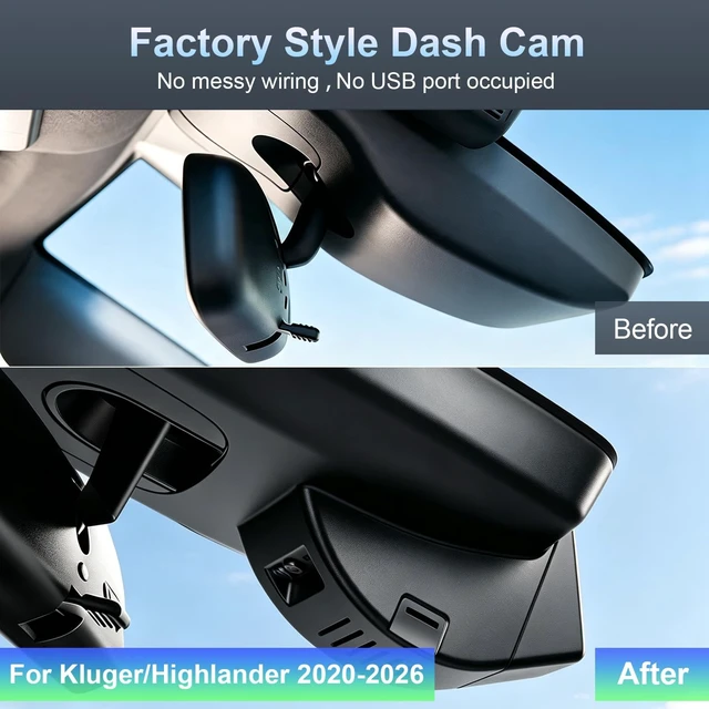 Alt view image 2 of 5 - 4K Front Dash Cam for Toyota Highlander 2020-2026 & Gen4/UX70 OEM Look