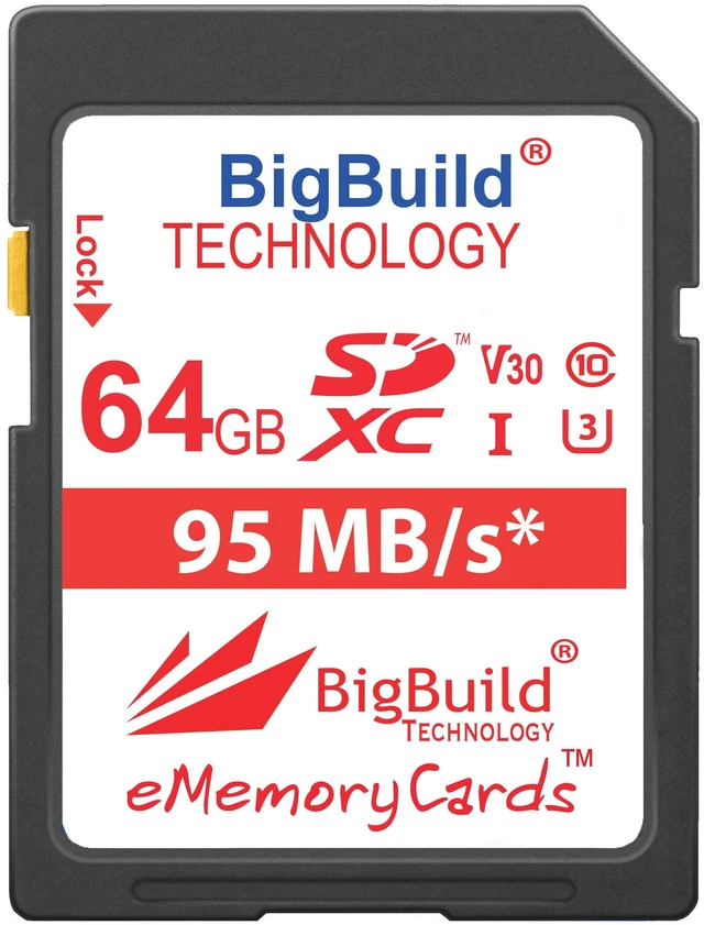Main image of BigBuild Technology 64GB UHS-I U3 95MB/s Memory Card for Canon PowerShot SX420 is, SX430 is, SX520 HS, SX530 HS, SX540 HS, SX60 HS, SX610 HS, SX620 HS, SX710 HS, SX720 HS, SX730 HS, SX740 HS Camera