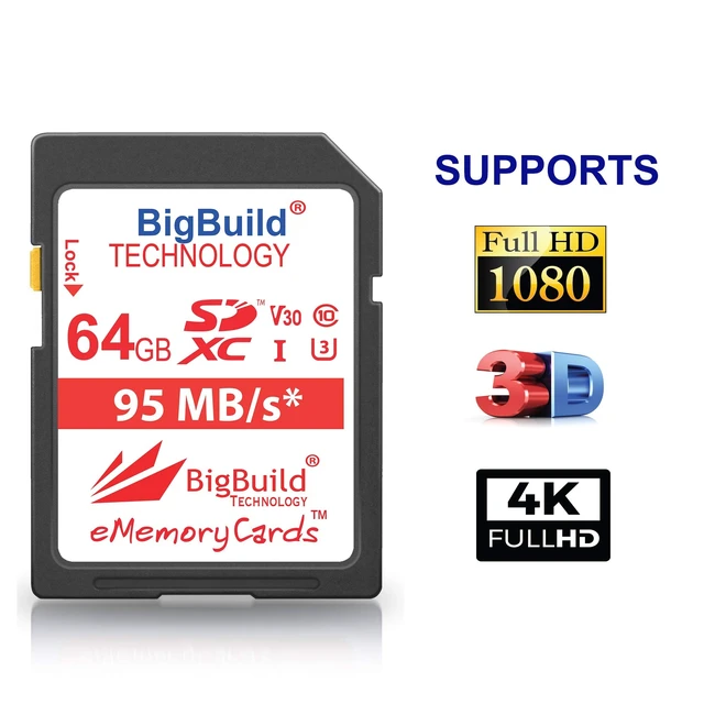 Alt view image 3 of 5 - BigBuild Technology 64GB UHS-I U3 95MB/s Memory Card for Canon PowerShot SX420 is, SX430 is, SX520 HS, SX530 HS, SX540 HS, SX60 HS, SX610 HS, SX620 HS, SX710 HS, SX720 HS, SX730 HS, SX740 HS Camera