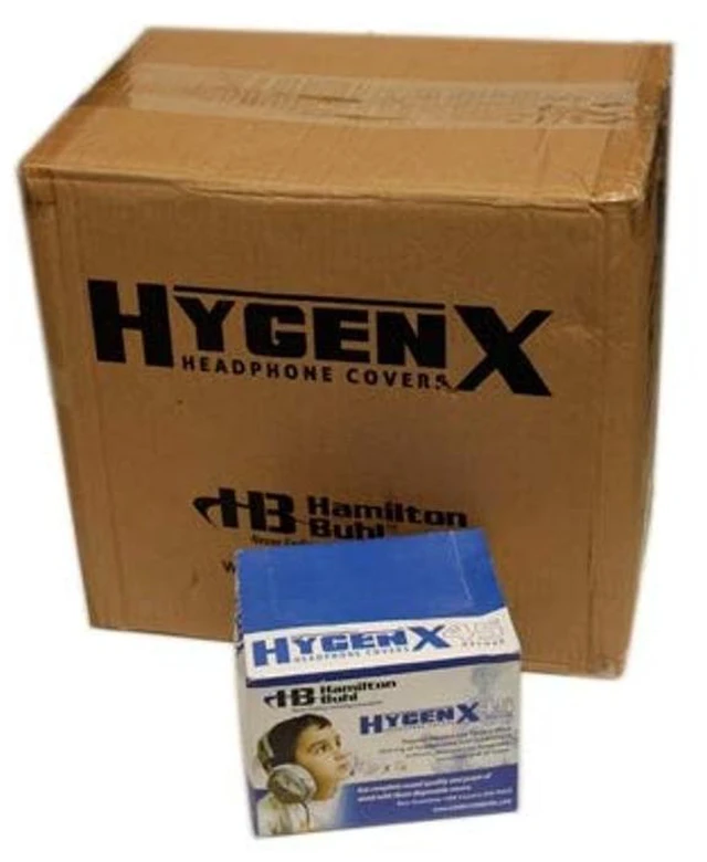 Alt view image 5 of 5 - HamiltonBuhl HygenXCP45 Sanitary Ear Cushion Covers 4.5" White Disposable Sleeves for OverEar Headphones & Headsets, Master Carton of 600 Pairs (1,200 Covers)