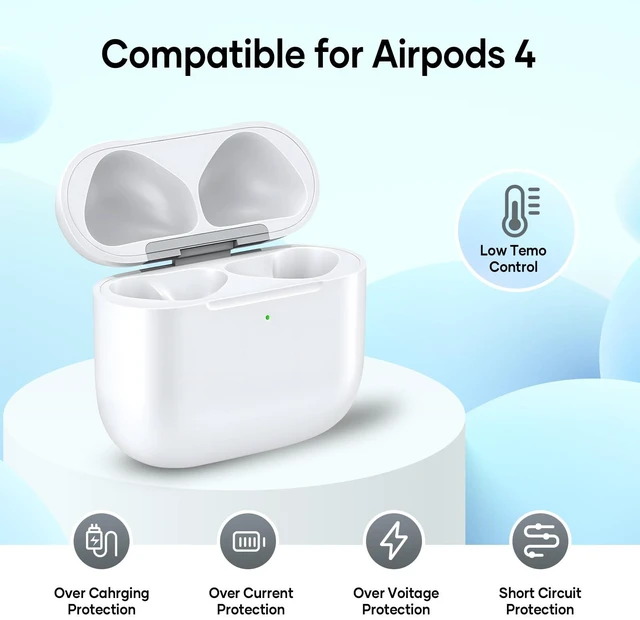 Alt view image 2 of 5 - Compatible for AirPods 4 Wireless Charging Case Replacement