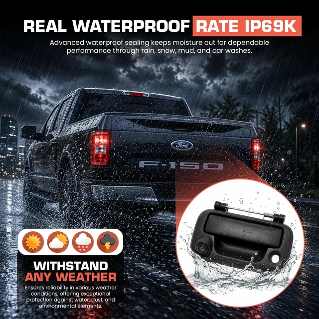 Alt view image 5 of 5 - Ford Tailgate Handle Backup Camera OEM Kit, Compatible with 2004-2014 Ford F150, 2008-2016 F-250/F-350/F450/F550 Super Duty, 2007-2010 Explorer Rear View Reverse Camera Accessories OE 8L3Z-9943400-AC