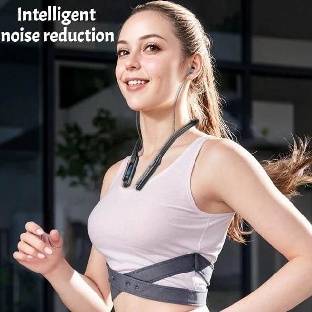 Alt view image 5 of 5 - Wireless Bluetooth Earbuds Neckband with TF Card Slot, Long Playtime Headphones,Waterproof in-Ear Earphones with Power Display Magnetic ENC Noise Cancellation Headsets for Sports Home Office (b