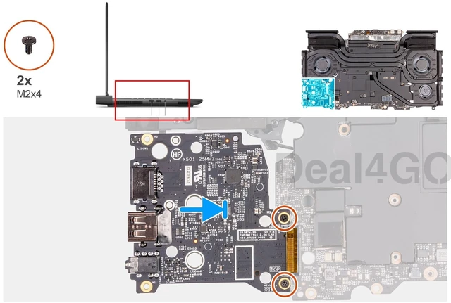 Alt view image 3 of 5 - Deal4GO 1.0G LAN Ethernet USB Audio Headphone Daughter Board MDVMP 0MDVMP Replacement for Dell Alienware M16 R1 2023