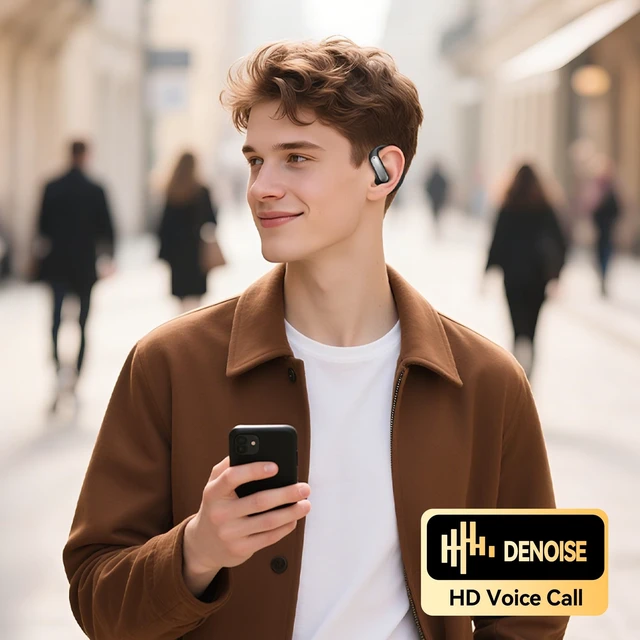 Alt view image 3 of 5 - ROEL-PLAY Open Ear Earbuds Open Earring Bluetooth 5.4 Comfort Black
