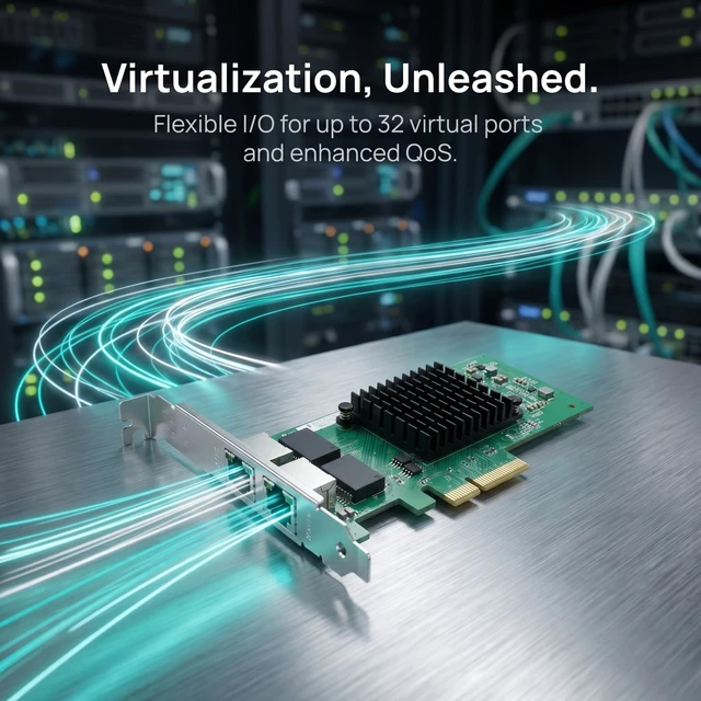Alt view image 3 of 5 - Dual Gigabit NIC with Intel I350 Chip, 1Gb Network Card Compare to Intel I350-T2 NIC, 2 Ports RJ45 Ports, PCI Express 2.1 X4, Ethernet Card with Low Profile for Windows/Windows Server/Linux