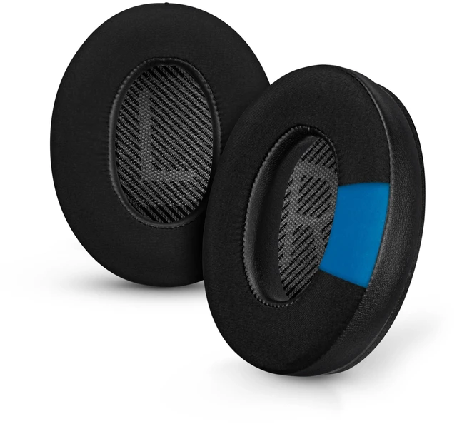 Main image of Hybrid Replacement Earpads for Bose QuietComfort 35 (QC35) Wireless Headphones, Soft Gel, Breathable Fabric w/PU Leather & Memory Foam, Extra Comfort, Easy Install, By Brainwavz (Black)