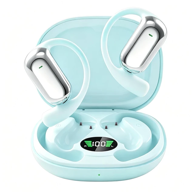 Main image of Open Ear Earbuds 80Hrs Playtime with LED Display,Ergonomic Earhook OWS Open Ear Headphones with Real-Time Translation, IPX7 Waterproof & Touch Control, Ideal for Run,Suitable for Daily Travel use
