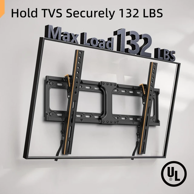 Alt view image 2 of 5 - IWORKBOARD 55 65 75 85 inch Tilting TV Wall Mount for 32-90 '' TVs, Low Profile TV Mount Bracket, Safe Lock & Quick Release,Max VESA 600x400mm, 24 inch Studs,132 lbs, Fit Most 55+ 75+ 85+ 86 TVs