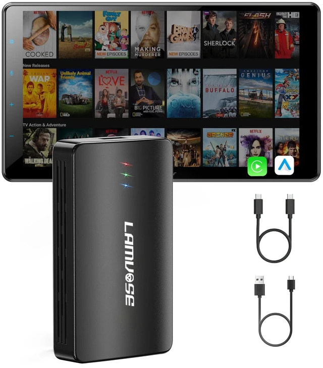 Main image of 3 in 1 Wireless CarPlay Adapter Supports YouTube TikTok Hulu and More, Magic Box 3.0 Dongle with USB Drive Plug and Play, Android Auto Wireless Adapter Easy to Set up for OEM Wired CarPl