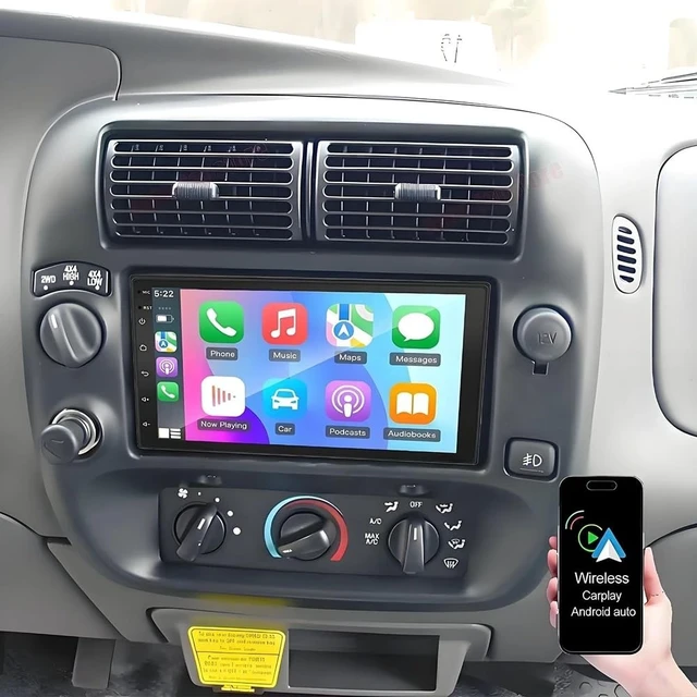 Alt view image 3 of 5 - 2+32G Double Din Car Stereo for Ford Ranger 1998-2006 Radio Upgrade with Backup Camera, 7 inch Touch Screen Radio for Ford Ranger Head Unit Bluetooth with Wireless Carplay Auto Android GPS FM R