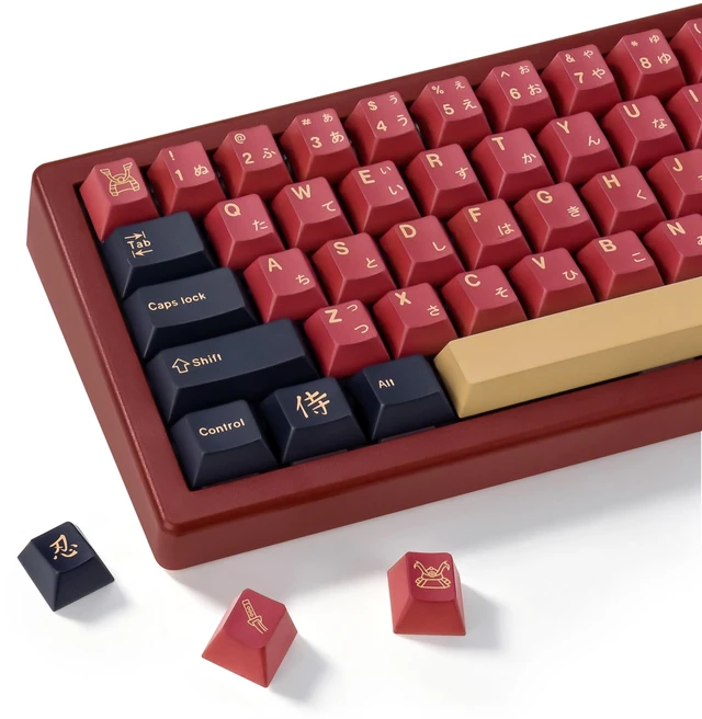 Main image of GEKUCAP PBT Red&Black Keycaps, Japanese Manga Theme Keyboard Keycaps