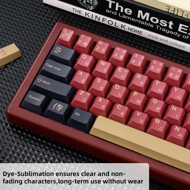 Alt view image 5 of 5 - GEKUCAP PBT Red&Black Keycaps, Japanese Manga Theme Keyboard Keycaps