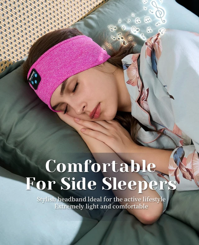 Alt view image 2 of 5 - Perytong Sleep Mask and Wireless Sleep Headphones Headband, You Turn to Your Side - No Hard Plastic. No Pain. Just 14+ Hours of Soft Sound + Complete Darkness - Designed for Side Sleepers, Air