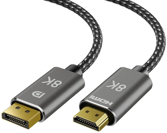 Main image of 8K DisplayPort to HDMI Cable 20 ft, Uni Directional, 8K@60Hz, 4K@240Hz