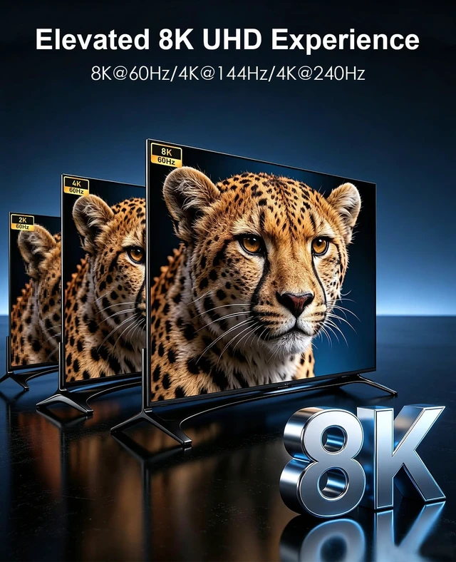 Alt view image 5 of 5 - 8K DisplayPort to HDMI Cable 20 ft, Uni Directional, 8K@60Hz, 4K@240Hz