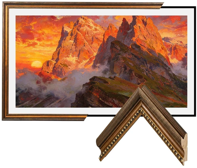 Main image of CasaDHG Antique Solid Wood TV Frame, Compatible ONLY with 65" Samsung The Frame TV Pro TVs, Vintage Distressed Wooden Bezel, Fits 65" LS03A/LS03B/LS03C/LS03D/LS03FA/LS03FW (20212025 & 2025 Pro)