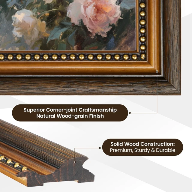 Alt view image 4 of 5 - CasaDHG Antique Solid Wood TV Frame, Compatible ONLY with 65" Samsung The Frame TV Pro TVs, Vintage Distressed Wooden Bezel, Fits 65" LS03A/LS03B/LS03C/LS03D/LS03FA/LS03FW (20212025 & 2025 Pro)