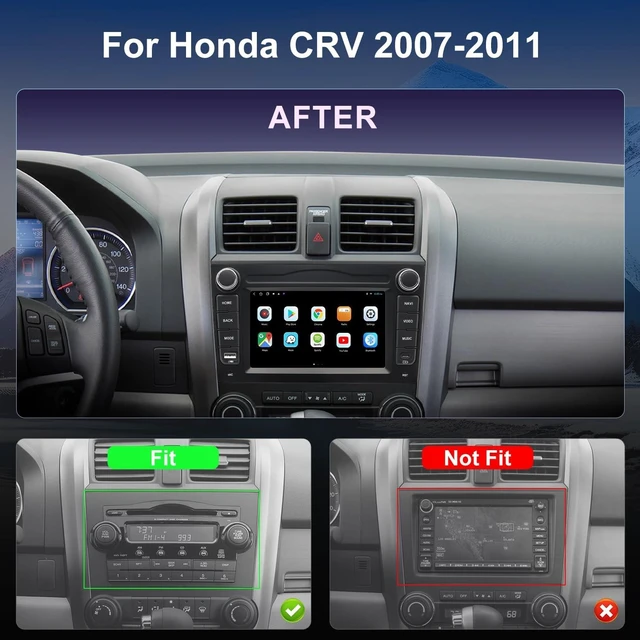 Alt view image 2 of 5 - QLED Radio for Honda CR-V CRV 2007 2008 2009 2010 2011 Upgrade,Touch Screen Stereo Replacement,Wireless carplay Android auto,4G LTE Network,Support SWC, Free Backup Camera