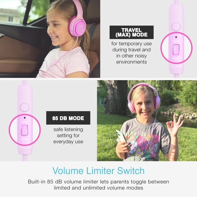 Alt view image 4 of 5 - MEE audio KidJamz KJ65U Over-Ear USB-C Kids Headphones with Mic (Pink)