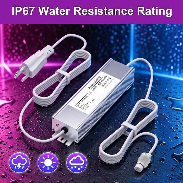 Alt view image 4 of 5 - 36V Power Adapter Only for Govee Permanent Outdoor Lights Prism Compatible with Govee H707A H707B H707C Power Supply Cord