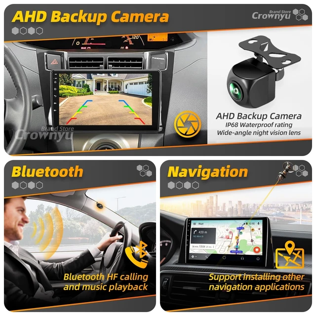 Alt view image 5 of 5 - Crownyu for Toyota Yaris Hatchback 2007-2011 Radio Stereo Carplay Auto