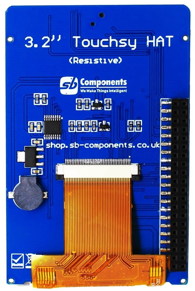 Alt view image 2 of 2 - Touchsy HAT for Raspberry Pi, 3.2" Resistive Touchscreen for Raspberry Pi, SBCs & Microcontrollers with Programmable Buttons & Joystick SPI Interface Touch LCD Display