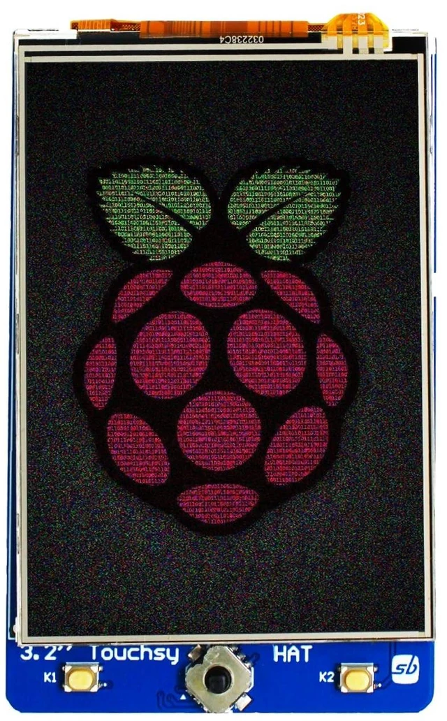 Main image of Touchsy HAT for Raspberry Pi, 3.2" Resistive Touchscreen for Raspberry Pi, SBCs & Microcontrollers with Programmable Buttons & Joystick SPI Interface Touch LCD Display