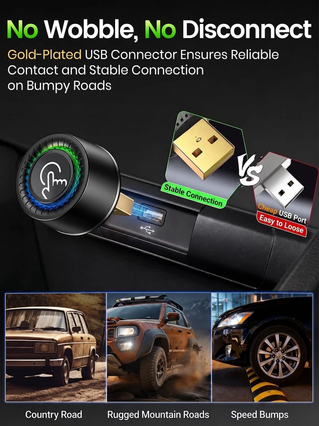 Alt view image 4 of 5 - Wireless CarPlay Adapter for iPhone & Android Auto - Wired to Wireless Gray
