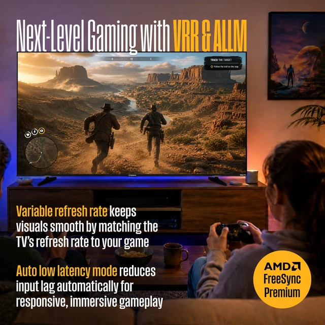 Alt view image 5 of 5 - Westinghouse 65 Inch Mini LED 4K UHD Roku Smart TV Max, Native 144Hz Refresh Rate, VRR & ALLM Gaming, QLED Quantum Color, Dolby Vision HDR, Local Dimming, MEMC Motion, Apple AirPlay 2 & HomeKit