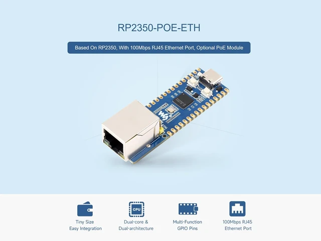 Alt view image 2 of 5 - RP2350 POE ETH Development Board with PoE Module
