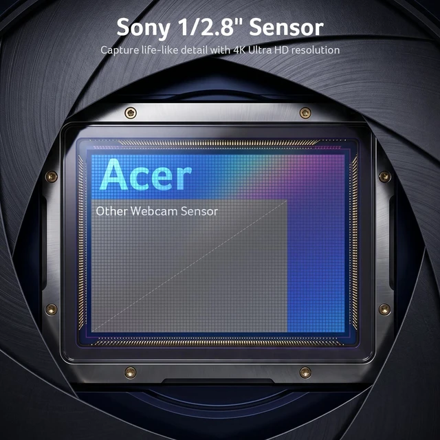 Alt view image 3 of 5 - Acer A640 4K Webcam with AI Noise Canceling Mic for Streaming Meetings