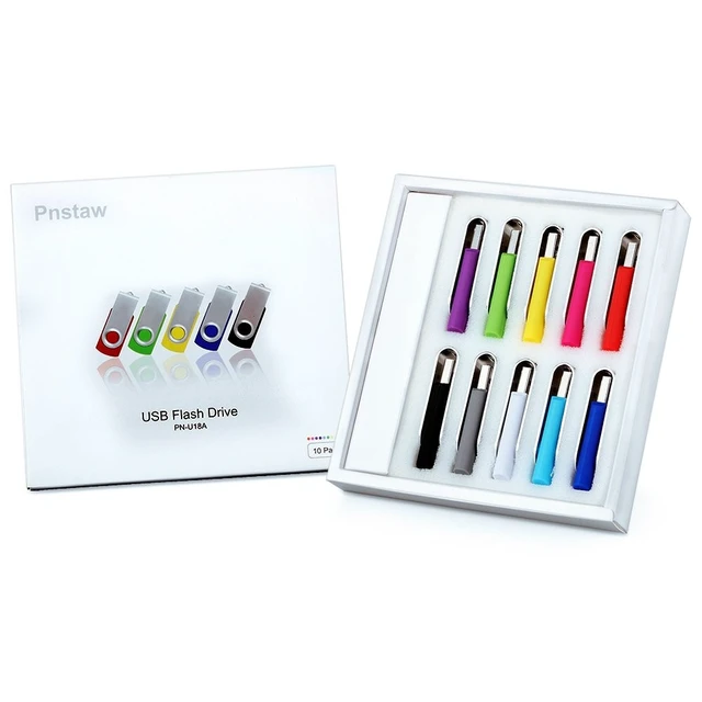Alt view image 3 of 5 - (10 Pack,Multi-Color) 64GB USB 2.0 Flash Drive Swivel Memory Stick Thumb Drive Pen Drives Jump Drive for Data Storage, File Sharing(64GB)