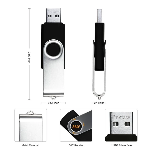 Alt view image 4 of 5 - (10 Pack,Multi-Color) 64GB USB 2.0 Flash Drive Swivel Memory Stick Thumb Drive Pen Drives Jump Drive for Data Storage, File Sharing(64GB)