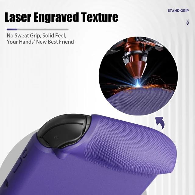 Alt view image 4 of 5 - Savage Raven by Skull & Co. StandGrip Front Cover Bundle for Nintendo Switch 2: Protective Case with Textured Grips Full Protection and Hard-Shell Front Cover - Red/Blue