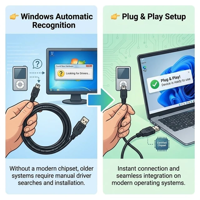 Alt view image 3 of 5 - Pidwaok USB to Mini USB Console Cable FT232RL Chip for Brocade ICX7250 ICX7450 ICX7750 Switch Configuration, RS232 Serial Adapter 1.5M Plug and Play