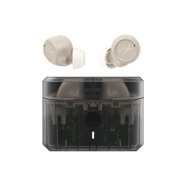 Alt view image 2 of 5 - HyperX Cirro Buds Pro True Wireless Earbuds, Active Noise Cancellation, ANC, Ambient Sound Mode, Low Latency, Bluetooth 5.2, IPX4, Fast Charge, PC, Nintendo Switch, Mobile - Tan