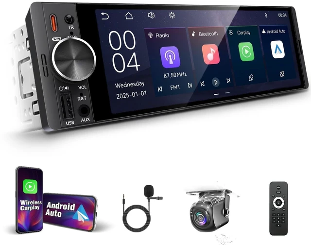 Main image of SOOEMAKA Single Din Radio, Wireless CarPlay 6.36" Touchscreen Car Stereo