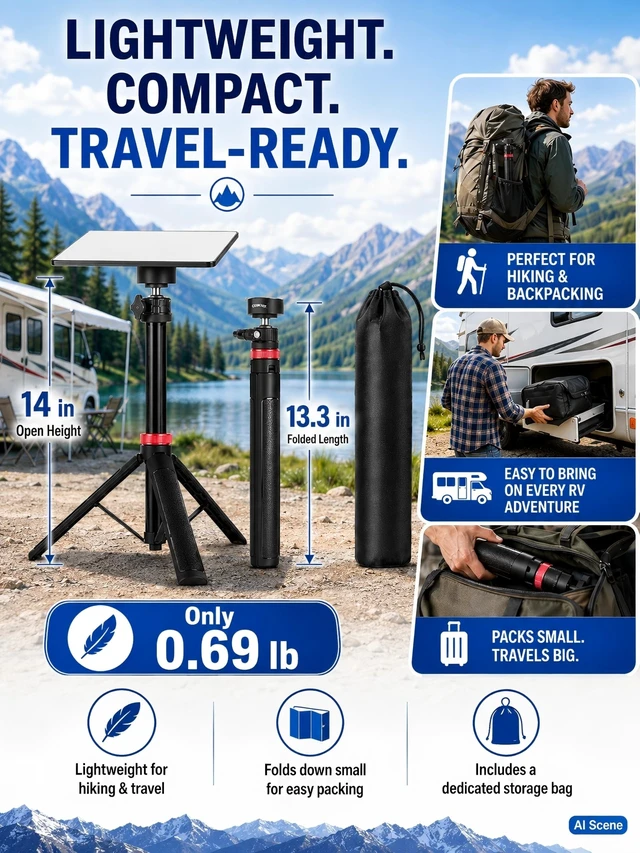 Alt view image 5 of 5 - Starlink Mini Tripod Stand Mount, 360 Rotating Portable for Camping