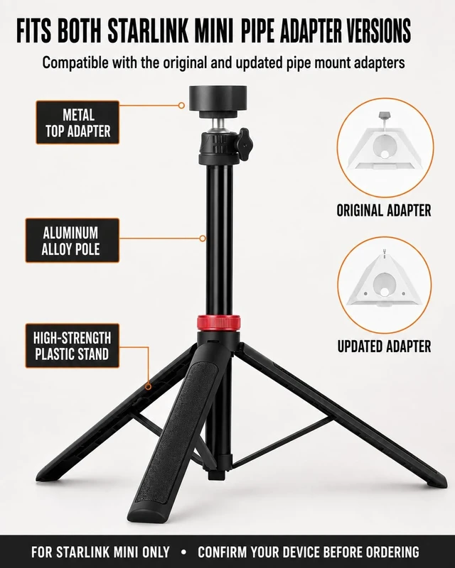 Alt view image 4 of 5 - Starlink Mini Tripod Stand Mount, 360 Rotating Portable for Camping